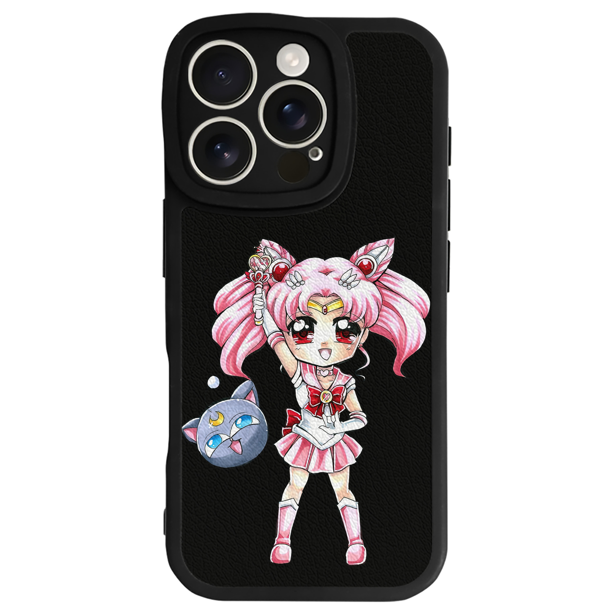 （画像用） 美少女戦士セーラームーン ちびうさ Sailor Moon Chibiusa Tsukino Usagi Small Lady Serenity 【iPhone 16シリーズ対応】シリコンスマホケース（レザー調） 材質：シリコン